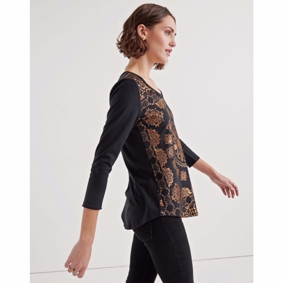 Lucky Brand Women's Foil Medallion Tee - Picture 2 of 6